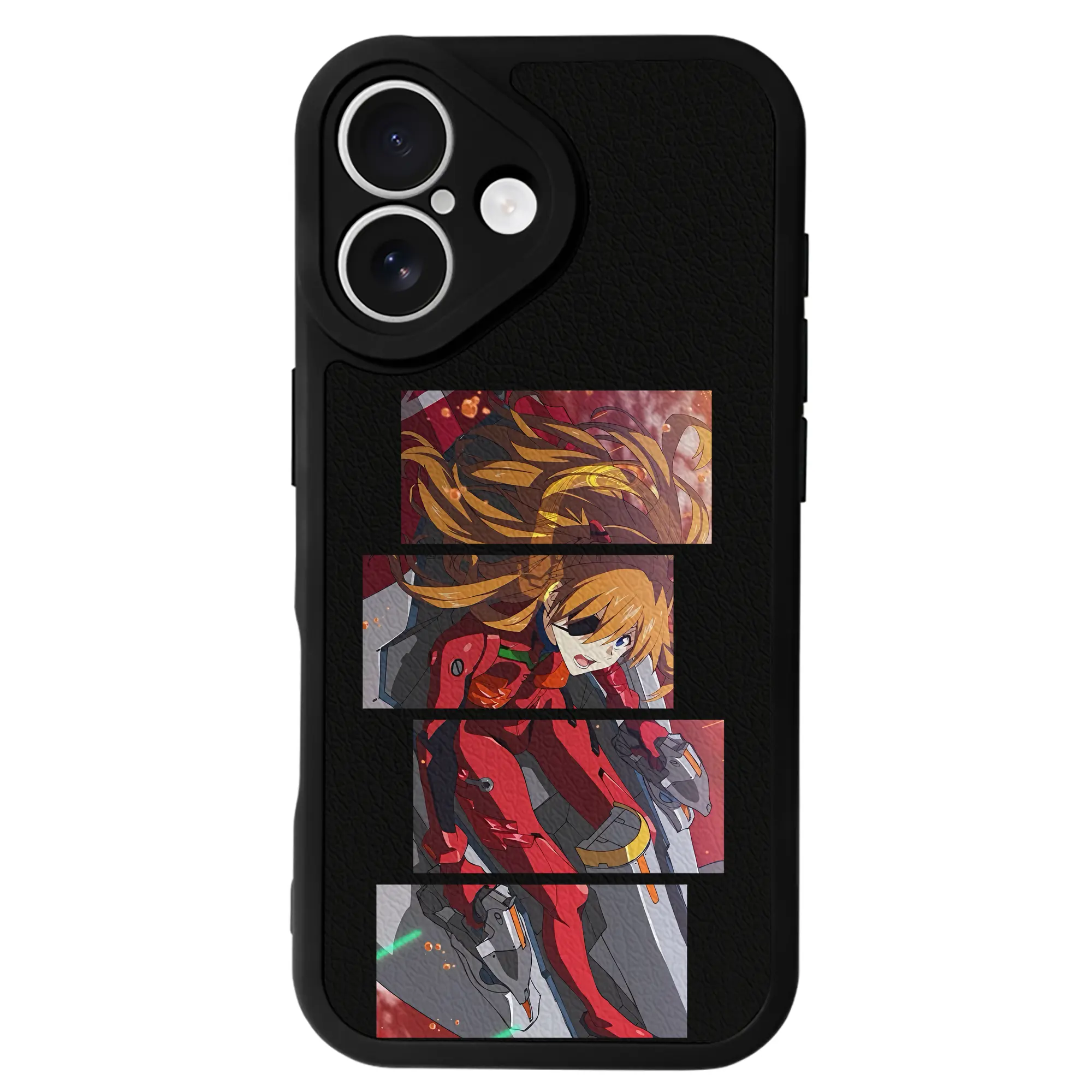 エヴァンゲリオン グッズ,アスカ·ラングレー - IPhone 16シリーズ対応 ・ シリコンスマホケース ・ レザー調 ・ 高精度フィット ・ 耐衝撃 ・ ワイヤレス充電対応 ・ 精密カット